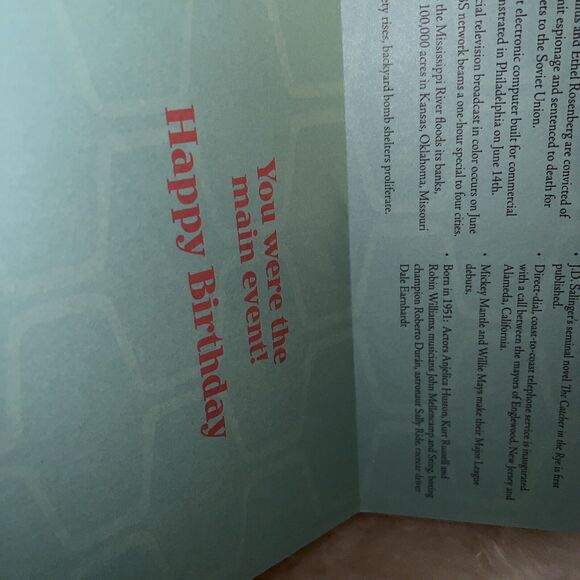 1951 Year Of Birth Happy Birthday Greeting Card By Leanin’ Tree With Envelope - Picture 3 of 4